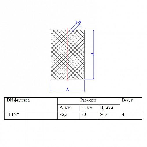 Valtec 1 1/4" (VT.050.N.07) Габаритные размеры