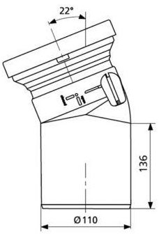 Sanit Ø110х22° (58.112.01..0000) Габаритные размеры