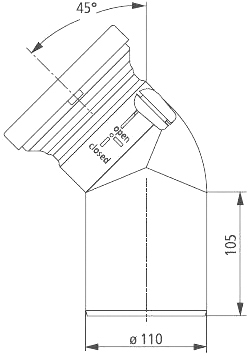 Sanit Ø110х45° (58.113.01..0000)  Габаритные размеры