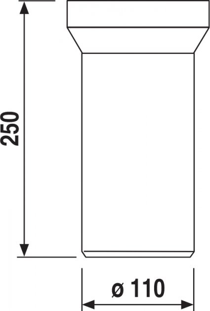 Sanit Ø110x250 мм (58.202.01..0000)  Габаритные размеры