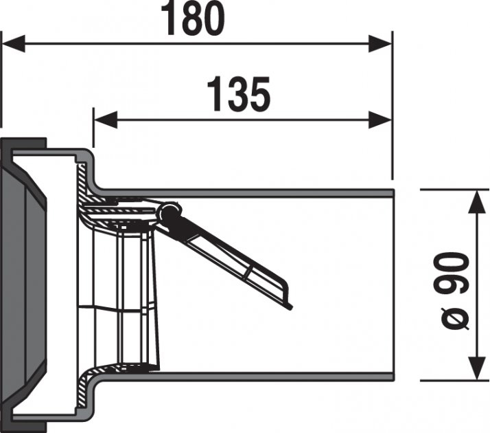 Sanit Ø90x180 мм (58.928.00..0000) Габаритные размеры