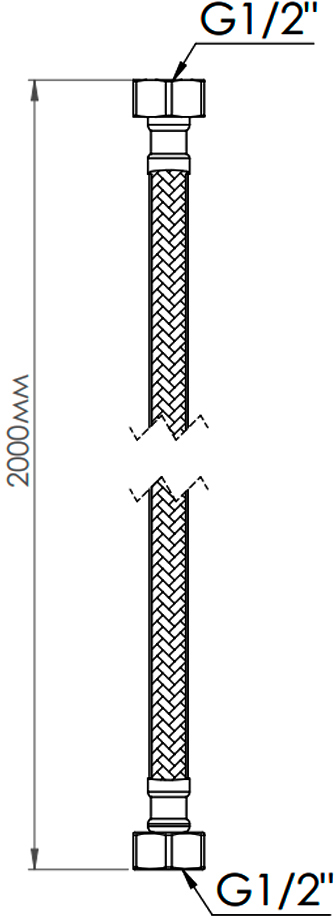 SD Forte Nylon 1/2"x1/2" ВВ 200 см SF391W200 Габаритні розміри