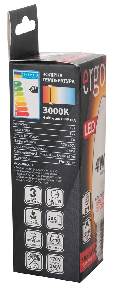светодиодная лампа Ergo Standard C37 отзывы - изображения 5