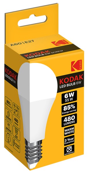 светодиодная лампа Kodak A60, 10W, 3000K цена 75.40 грн - фотография 2