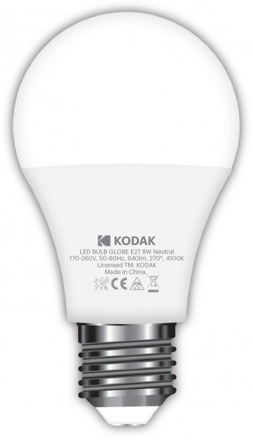світлодіодна лампа Kodak A60, 8W, 4100К ціна 59.40 грн - фотографія 2