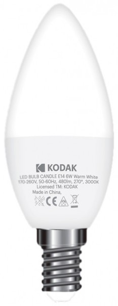 світлодіодна лампа Kodak C37, 6W, 3000K ціна 78 грн - фотографія 2