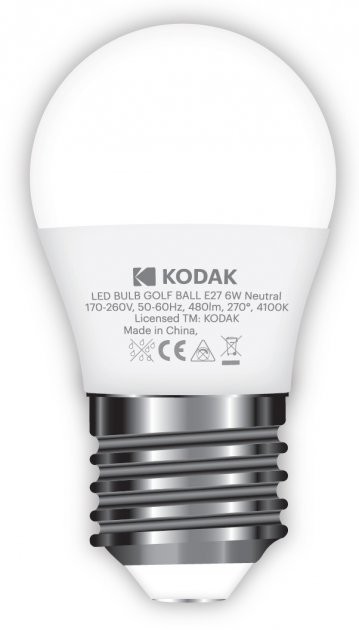 світлодіодна лампа Kodak G45, 6W, 4100K ціна 53.90 грн - фотографія 2