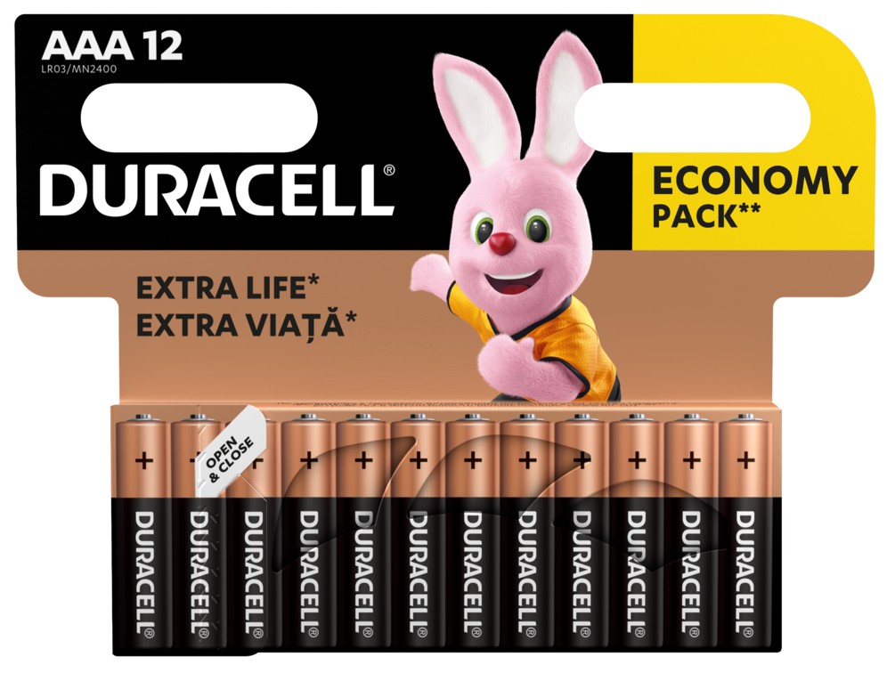 Характеристики батарейка Duracell LR03 MN2400 12шт.