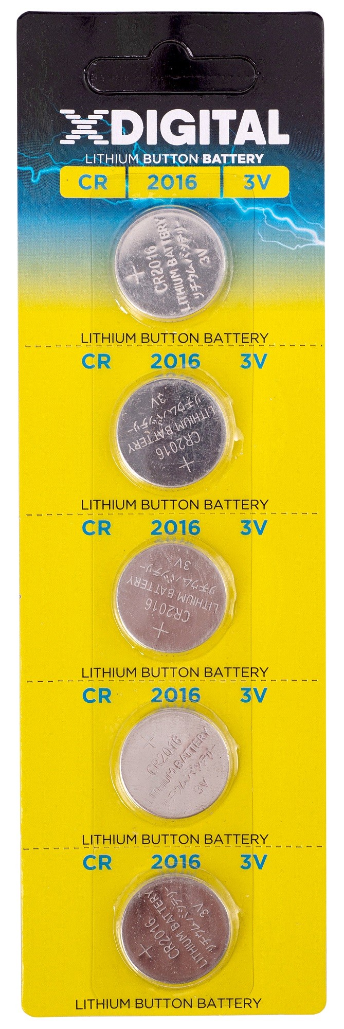 Батарейки типа CR2016 X-Digital CR2016 5шт.