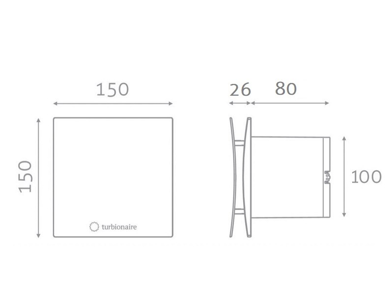 Turbionaire Arte 100 SC Габаритные размеры