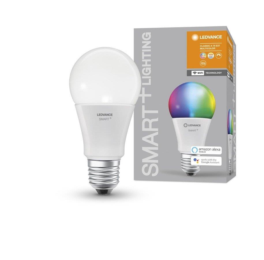 Smart cветодиодная лампа Ledvance Smart+ WiFi A60 9,5W 1055Lm 2700-6500K + RGB E27 Dim (4058075485457) в интернет-магазине, главное фото
