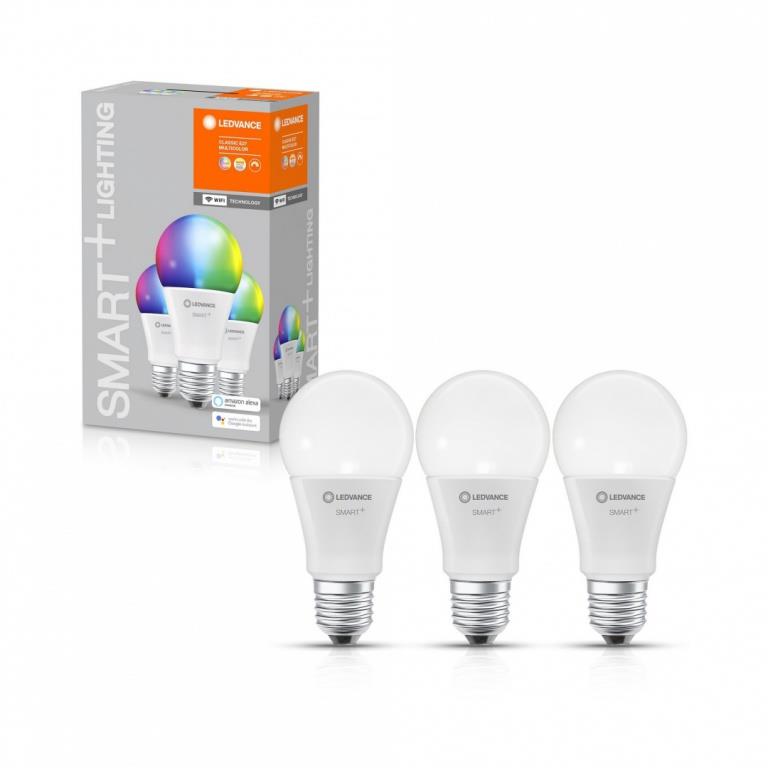 Smart світлодіодна лампа Ledvance Smart+ WiFi A60 9W 806Lm 2700-6500K + RGB E27 комплект 3шт (4058075485754) 