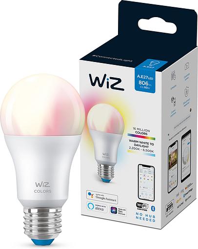 Светодиодная лампа мощностью 8 Вт WiZ Led Smart E27 8W 806Lm A60 2200-6500K RGB Wi-Fi (929002383602)