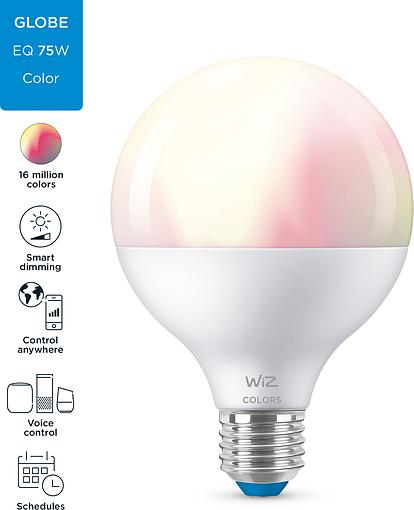 Smart світлодіодна лампа WiZ Led Smart E27 11W 1055Lm G95 2200-6500 RGB Wi-Fi (929002383902) огляд - фото 11