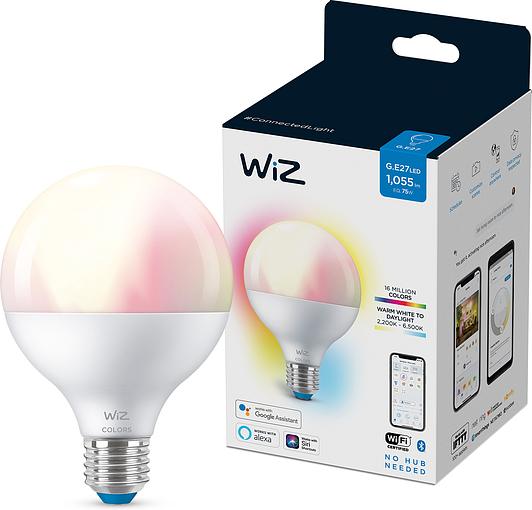 Светодиодная лампа форма шар WiZ Led Smart E27 11W 1055Lm G95 2200-6500 RGB Wi-Fi (929002383902)