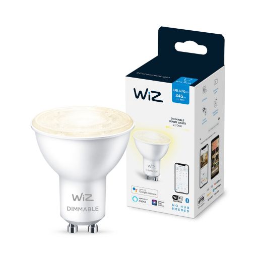 Купить smart cветодиодная лампа WiZ Led Smart GU10 4.7W 345Lm 2700K Dimm Wi-Fi (929002448102) в Ровно