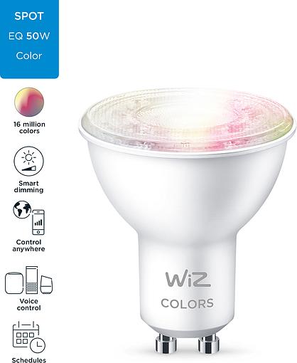 обзор товара Smart cветодиодная лампа WiZ Led Smart GU10 4.7W 400Lm 2200-6500K RGB Wi-Fi (929002448402) - фотография 12