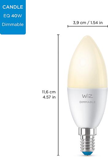 Smart cветодиодная лампа WiZ Led Smart E14 4.9W 470Lm C37 2700K Dimm Wi-Fi (929002448502) инструкция - изображение 6