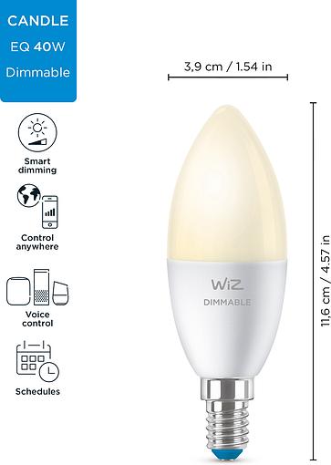 Smart cветодиодная лампа WiZ Led Smart E14 4.9W 470Lm C37 2700K Dimm Wi-Fi (929002448502) обзор - фото 8