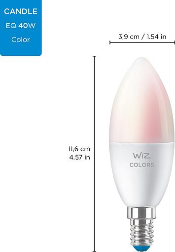 WiZ Led Smart E14 4.9W 806Lm C37 2200-6500K RGB Wi-Fi (929002448802) в магазині в Києві - фото 10