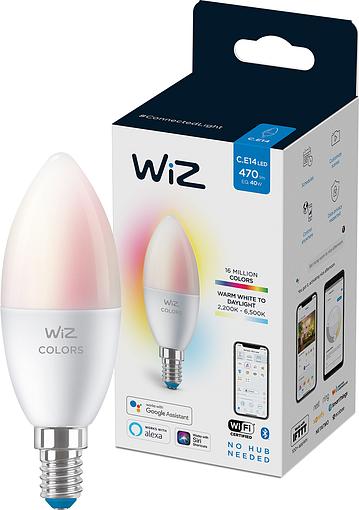 Лампа WiZ светодиодная WiZ Led Smart E14 4.9W 806Lm C37 2200-6500K RGB Wi-Fi (929002448802)