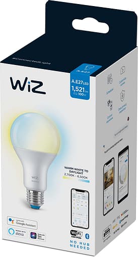 огляд товару Smart світлодіодна лампа WiZ Led Smart E27 13W 1520Lm A67 2700-6500K Wi-Fi (929002449602) - фотографія 12