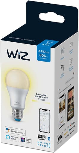 Smart cветодиодная лампа WiZ Led Smart E27 8W 806Lm A60 2700K Dimm Wi-Fi (929002450202) обзор - фото 11