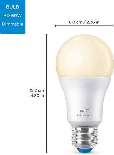 Smart cветодиодная лампа WiZ Led Smart E27 8W 806Lm A60 2700K Dimm Wi-Fi (929002450202) обзор - фото 8