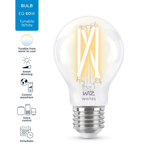 Smart cветодиодная лампа WiZ Led Smart E27 7W 806Lm A60 2700-6500 Filament Wi-Fi (929003017201) характеристики - фотография 7