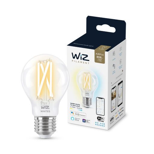 Лампа WiZ светодиодная WiZ Led Smart E27 7W 806Lm A60 2700-6500 Filament Wi-Fi (929003017201)