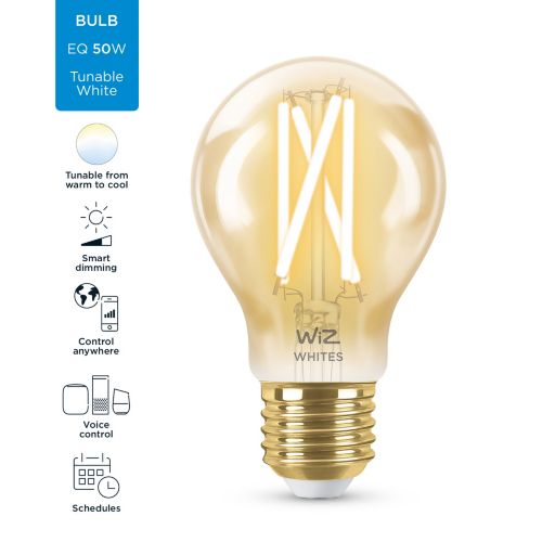 Smart cветодиодная лампа WiZ Led Smart E27 7W 640Lm A60 2000-5000К Filament Wi-Fi (929003017401) характеристики - фотография 7