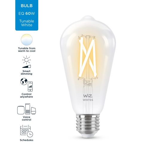 Smart cветодиодная лампа WiZ Led Smart E27 7W 806Lm ST64 2700-6500K Filament Wi-Fi (929003018601) характеристики - фотография 7