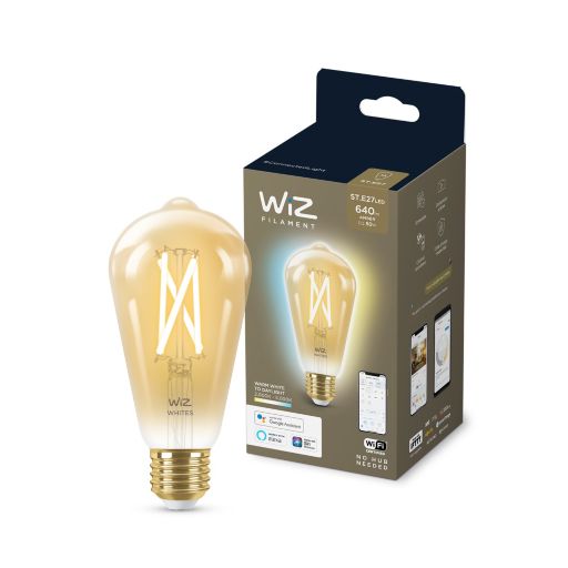 Smart cветодиодная лампа WiZ Led Smart E27 7W 640Lm ST64 2000-5000K Wi-Fi (929003018701) в интернет-магазине, главное фото