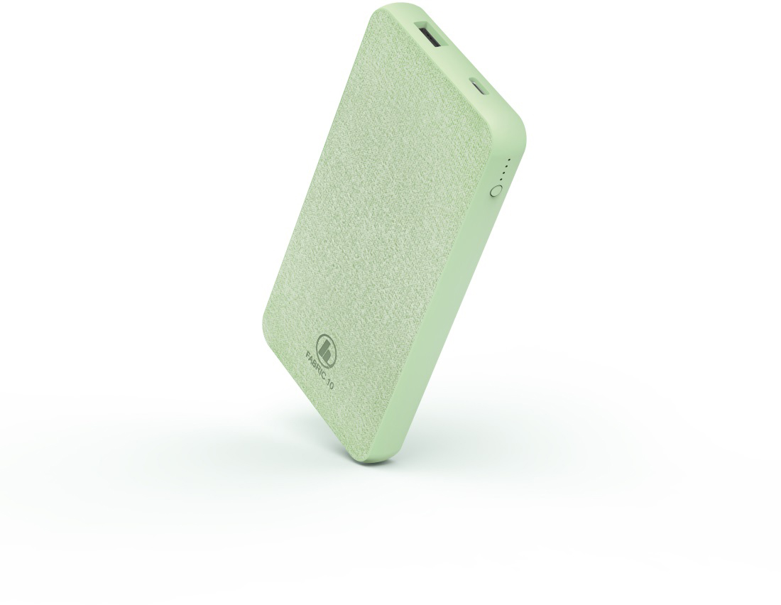 Повербанк Hama Fabric 10000 mAh Smoke Green (00187259) ціна 0 грн - фотографія 2