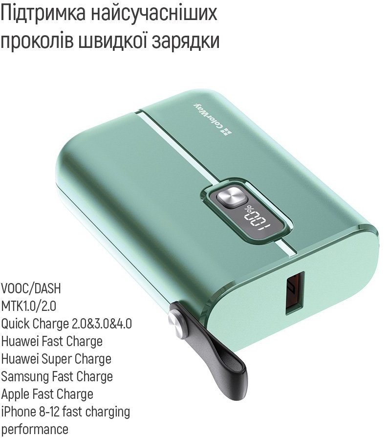 Повербанк ColorWay Full power 10 000 mAh (CW-PB100LPK2GR-PDD) відгуки - зображення 5