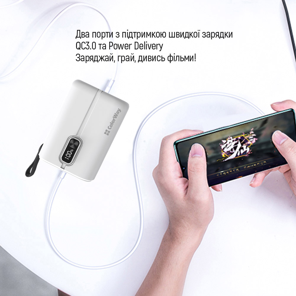 Повербанк ColorWay Full power 10 000 mAh (CW-PB100LPK2WT-PDD) обзор - фото 11