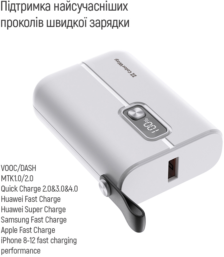 Повербанк ColorWay Full power 10 000 mAh (CW-PB100LPK2WT-PDD) інструкція - зображення 6