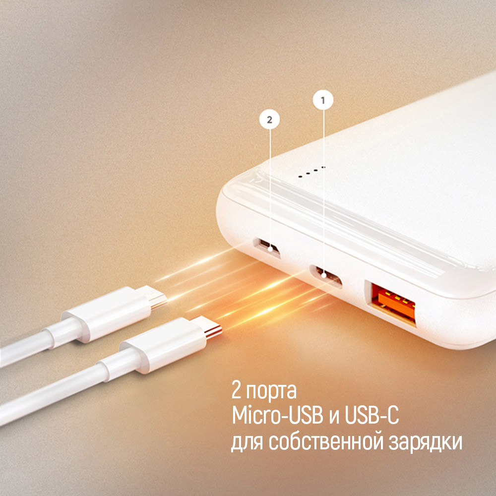 в ассортименте Повербанк ColorWay Slim 10 000 mAh (CW-PB100LPG3WT-PD) в магазине - фото 18