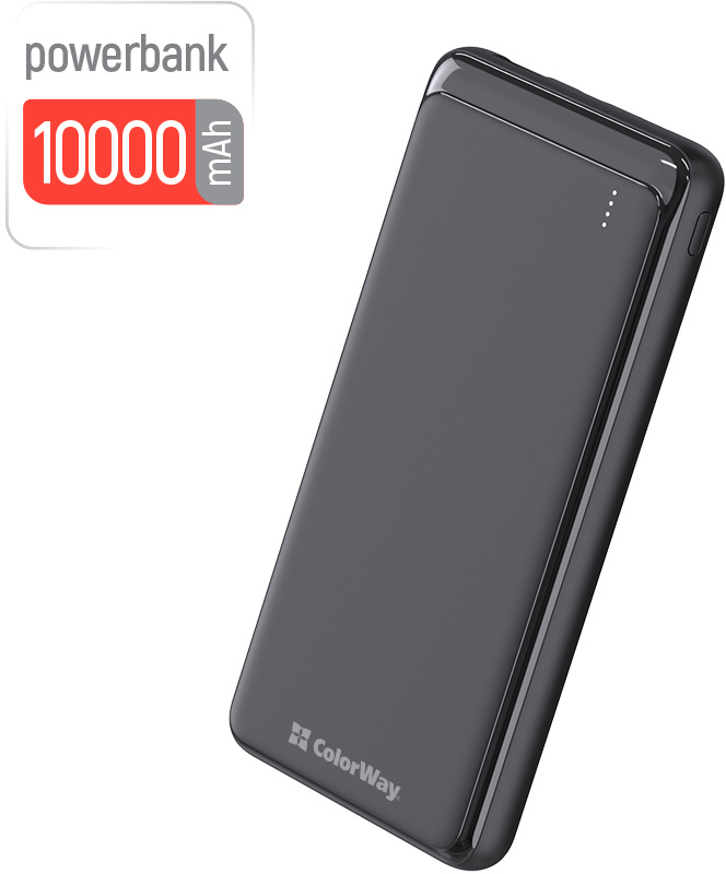 Повербанк ColorWay Slim 10 000 mAh (CW-PB100LPG3BK-PD) цена 0 грн - фотография 2