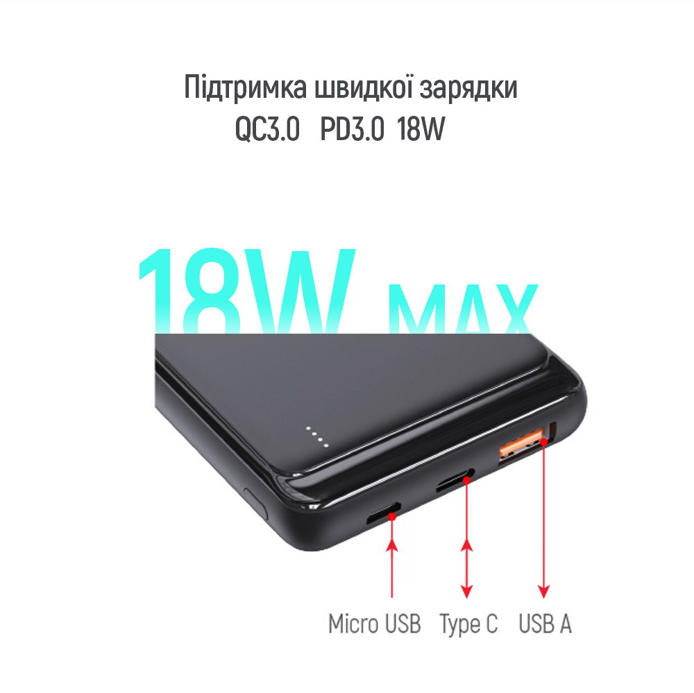 ColorWay Slim 10 000 mAh (CW-PB100LPG3BK-PD) в магазине в Киеве - фото 10