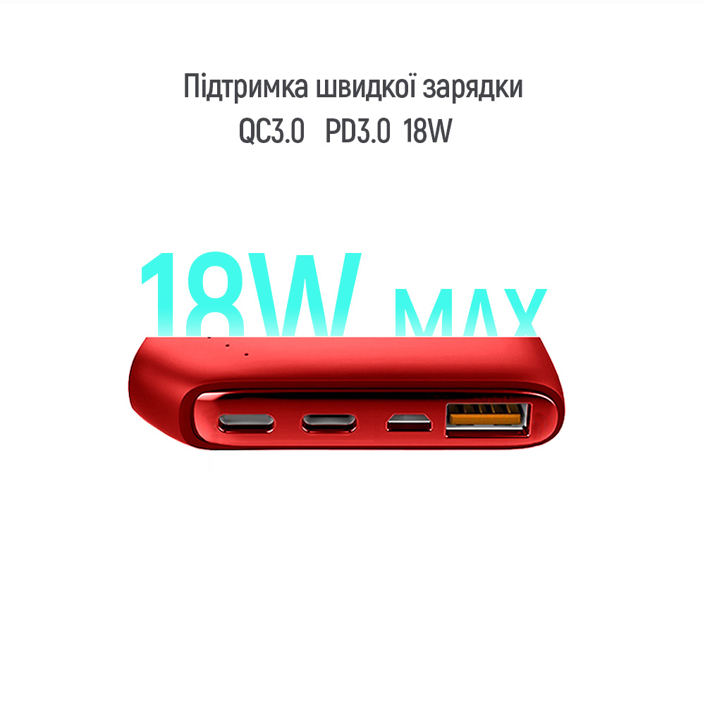 Повербанк ColorWay Soft touch 10 000 mAh (CW-PB100LPE3RD-PD) характеристики - фотографія 7