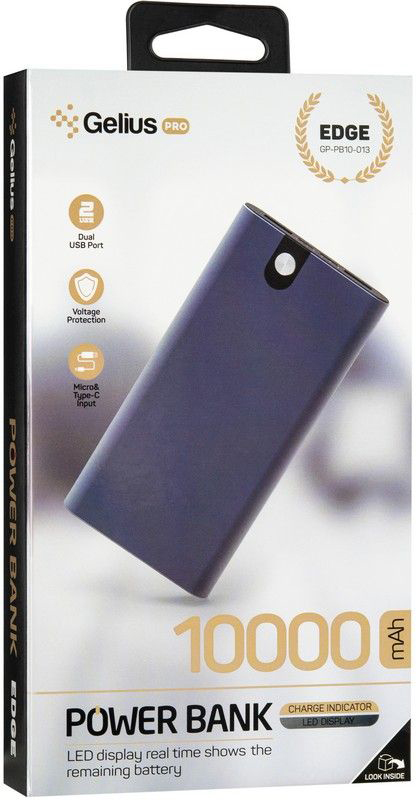 Повербанк Gelius Pro Edge GP-PB10-013 10000 mAh Black (00000078417) обзор - фото 8