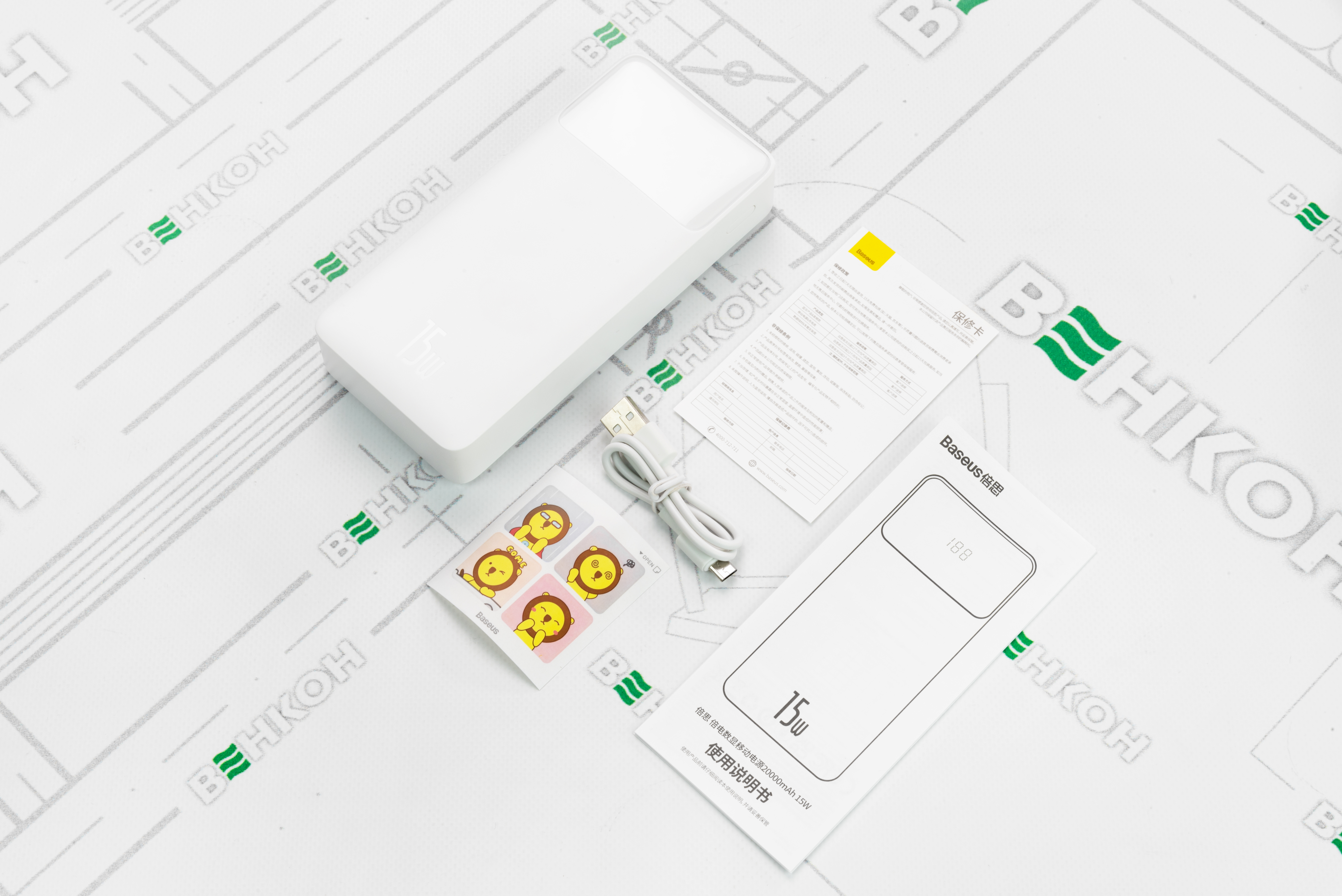 Повербанк Baseus Bipow 20000 mAh White (PPDML-J02) внешний вид - фото 9