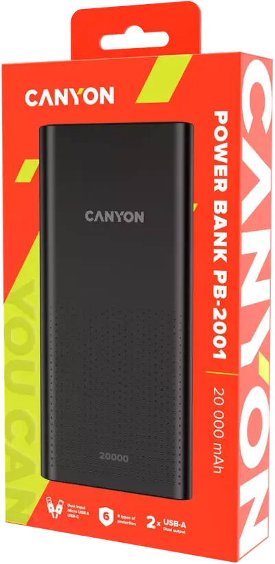 в продажу Повербанк Canyon PB-2001 20000 mAh (CNE-CPB2001B) - фото 3