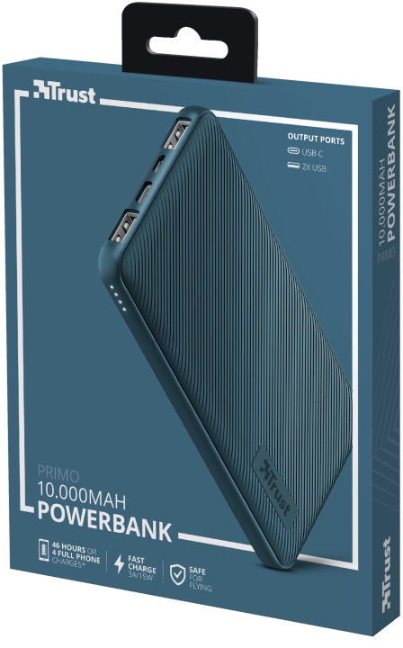 в продажу Повербанк Trust Primo 10000 mAh Blue (23894) - фото 3