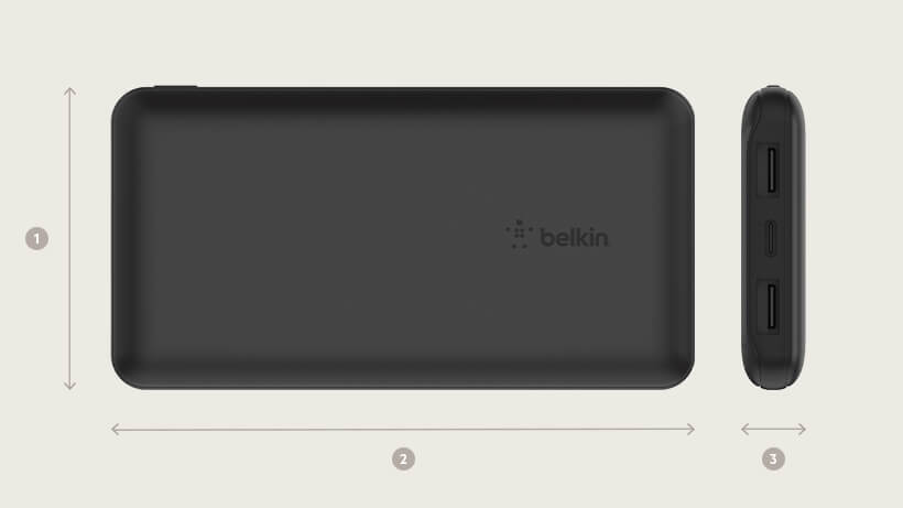 Belkin 10000 mAh Black (BPB011btBK) Габаритные размеры