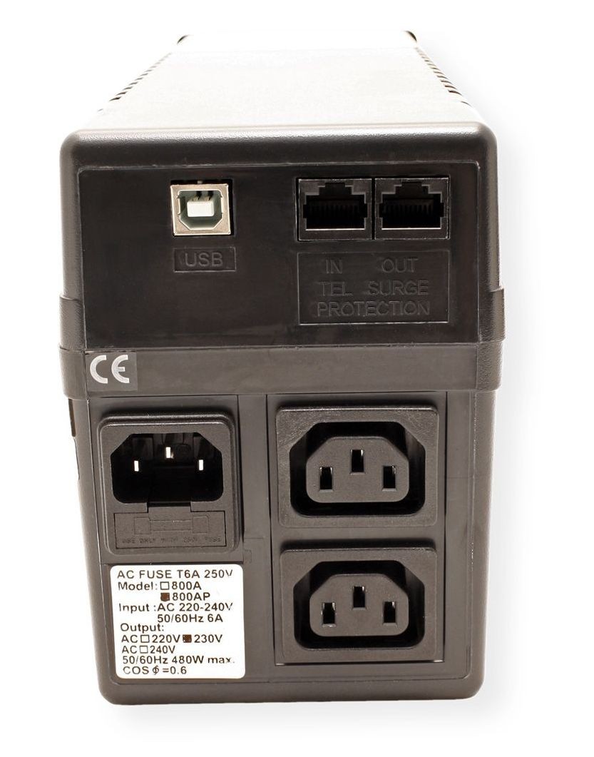 Джерело безперебійного живлення Powercom BNT-800AP/800VA/480W line-interactive USB 2 IEC ціна 4614.00 грн - фотографія 2