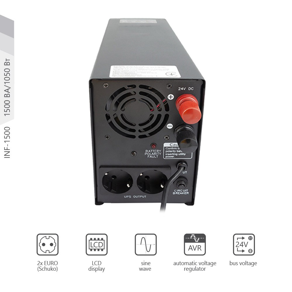 Источник бесперебойного питания Powercom INF-1500 LCD 1500VA/1050W USB 2 Schuko отзывы - изображения 5
