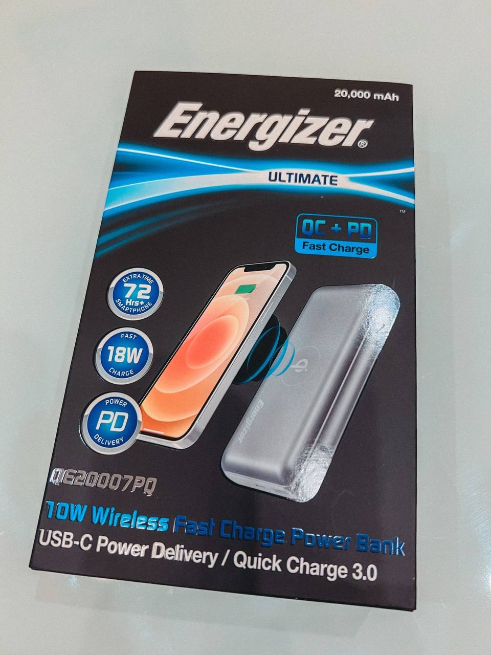 Фото  от покупателя Юрий к товару Energizer QE20007PQ-20000mAh Qi wireless Type-C PD (Grey)