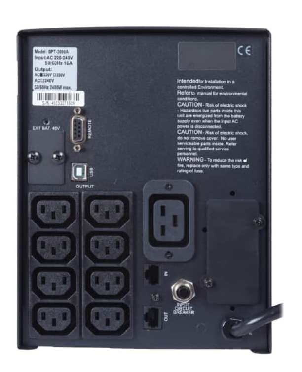 в продажу Джерело безперебійного живлення Powercom SPT-3000 LCD 3000VA/2400W line-interactive  R232 USB 8 IEC - фото 3